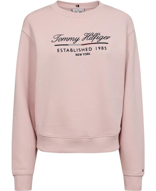 Tommy Hilfiger Mdrn REG Script CNK Swtshrt Kvinde Delicate Pink Sweatshirts Str S - hos Magasin