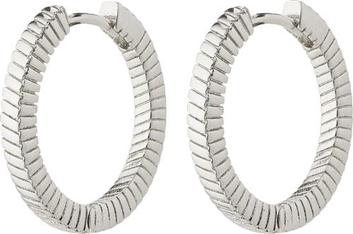 Pilgrim Dominique Recycled Hoop Earrings Silverplated one size - Creoler hos Magasin