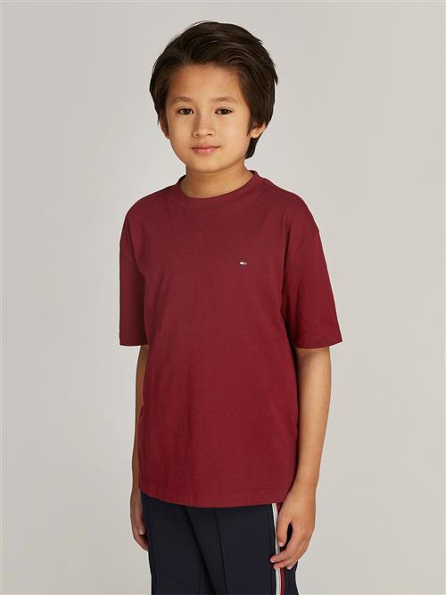 Se Tommy Hilfiger Essential TEE S/S Kvinde Deep Rouge Toppe Str 12 - hos Magasin ved Magasin