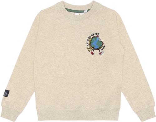 The New Tnleonel Sweatshirt Str 158-164 cm/13-14 år - Oatmeal Melange Sweatshirts Bomuld hos Magasin