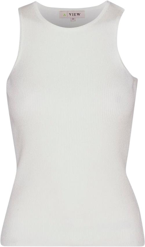 A-VIEW Rib Knit Tank top Kvinde White Tanktoppe Tight Fit Str XS - hos Magasin