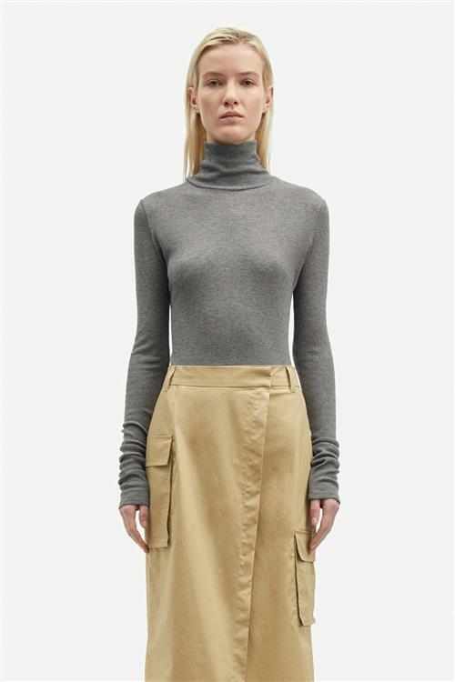 Se Samsøe Samsøe Sasonnet ls Tneck 15338 Kvinde Mid Grey Mel. Toppe Str L - hos Magasin ved Magasin