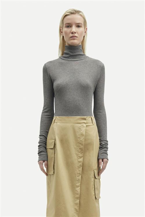 Samsøe Samsøe Sasonnet ls Tneck 15338 Kvinde Mid Grey Mel. Toppe Str XS - hos Magasin