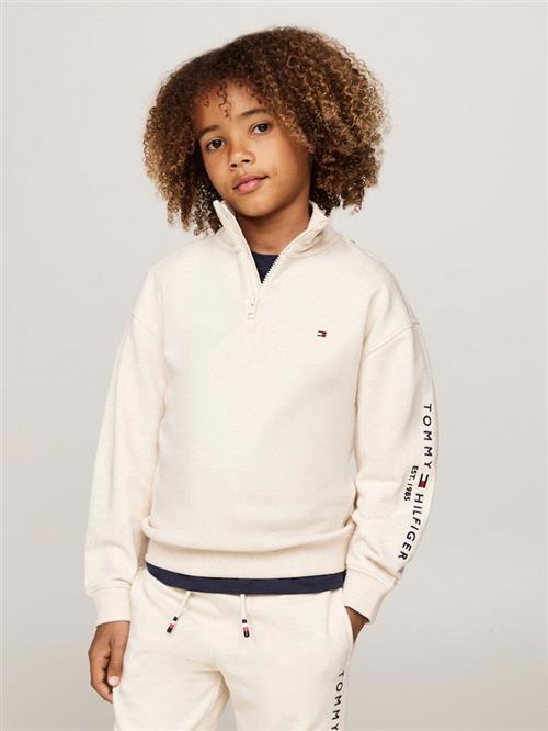 Tommy Hilfiger U Essential Half ZIP Sweatshirt Str 14 - Calico Heather Sweatshirts hos Magasin