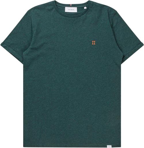 Les Deux Nørregaard Tshirt - Seasonal Mand Pine Green Melange/orange Kortærmede T-shirts Slim Fit Str XL - Bomuld hos Magasin