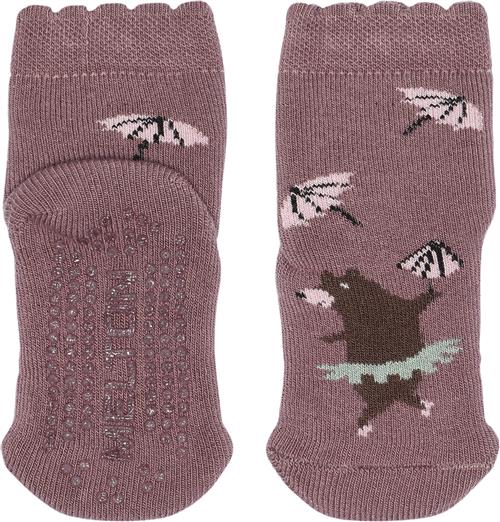 Melton Dancing Bear Socks Anti-slip Str 20/22 - Grape Shake Strømper Bomuld hos Magasin