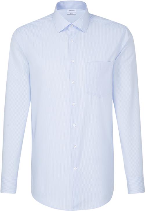 Seidensticker Business Shirt Regular Long Sleeve Kentcollar Stripes Mand Blue Langærmede Skjorter Str 42 - hos Magasin