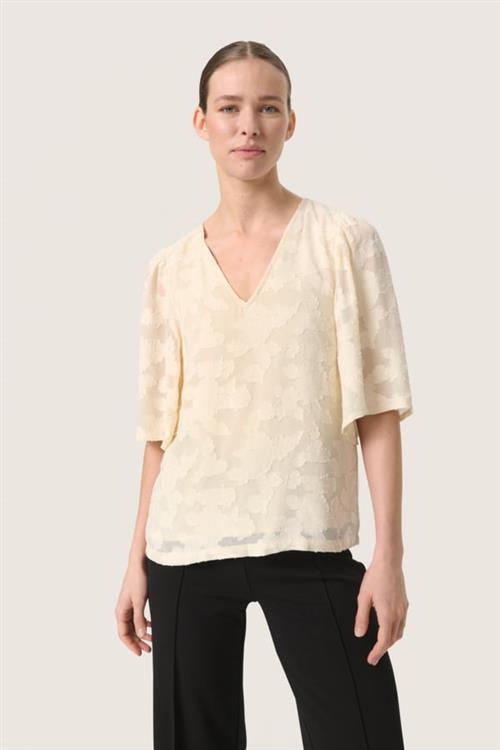 Soaked in Luxury Slfelisia Top Kvinde Sandshell Kortærmede Bluser Regular Fit Str S - hos Magasin