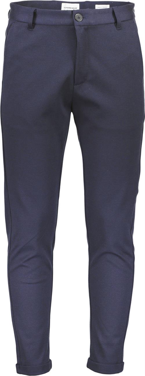 Lindbergh Cropped Bukser m. Stretch Mand Blå Chinos Str XL - hos Magasin