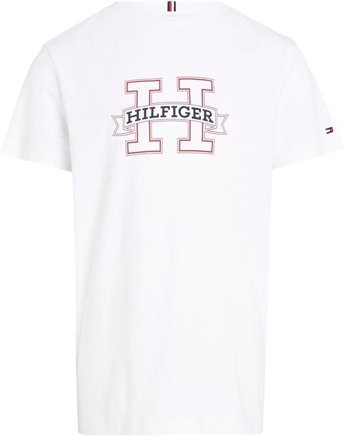 Tommy Hilfiger H Print Regular TEE SS Str 3 år / 98 cm - White Kortærmede T-shirts hos Magasin