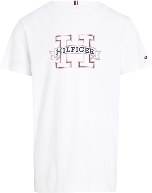 Se Tommy Hilfiger H Print Regular TEE SS Str 14 år / 164 cm - White Kortærmede T-shirts hos Magasin ved Magasin