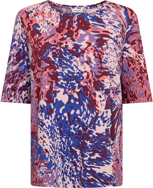 Gerry Weber Tshirt 1/2 Sleeve Kvinde Blue/red/orange Print Kortærmede T-shirts Str 44 - hos Magasin