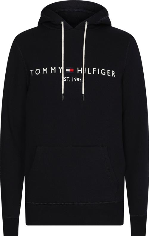 Tommy Hilfiger Core Tommy Logo Hoody Mand Blå Hoodies Str M - Bomuld hos Magasin