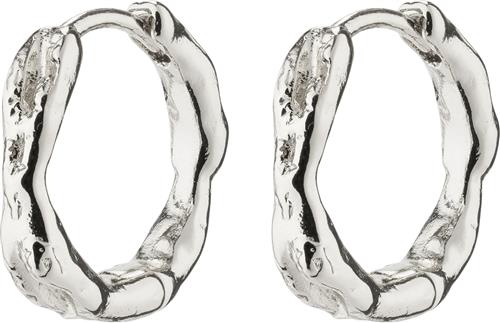 Se Pilgrim Eddy Recycled Organic Shaped Small Hoops Silverplated One size - Creoler hos Magasin ved Magasin