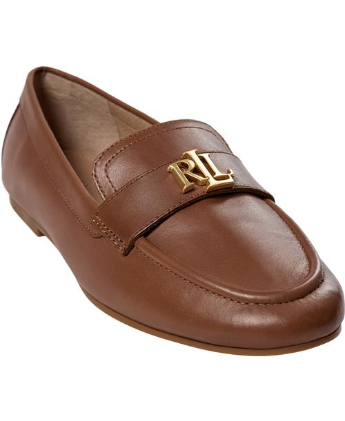 Se Lauren Ralph Lauren Burnished Calfaveri Iii-fl-lfr Kvinde Deep Saddle Tan Loafers Str 39 - hos Magasin ved Magasin