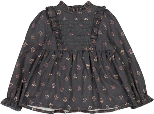 Wheat Skjortebluse Nolia Str 110 / 5 år - Black Flowers Bluser Bomuld hos Magasin