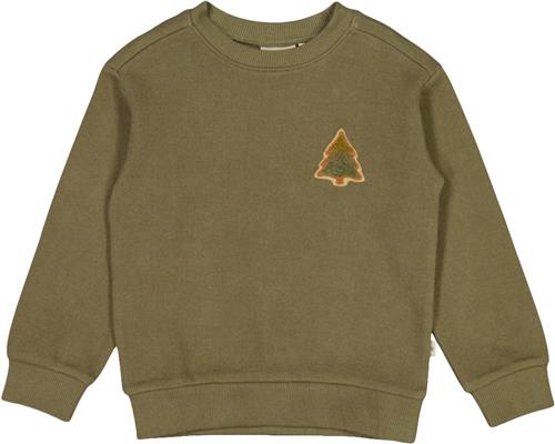 Wheat Sweatshirt Plys Juletræ Badge Str 3 år / 98 cm - Dry Pine Sweatshirts Bomuld hos Magasin