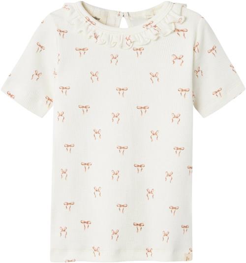 Lil' Atelier Nmfgavo ESI SS Slim TOP LIL Str 98 - Coconut Milk Kortærmede T-shirts hos Magasin