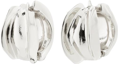 Se Pilgrim Stay Recycled Hoop Earrings Silverplated one size - Creoler hos Magasin ved Magasin