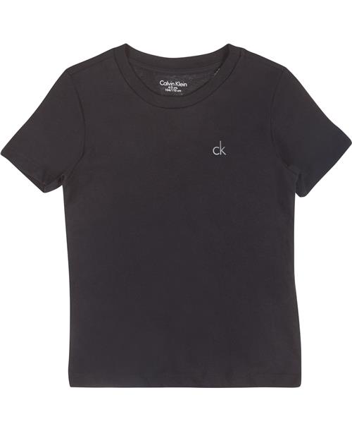 Calvin Klein Tshirt 2-pak Str 14-16 år - Sort Kortærmede T-shirts hos Magasin