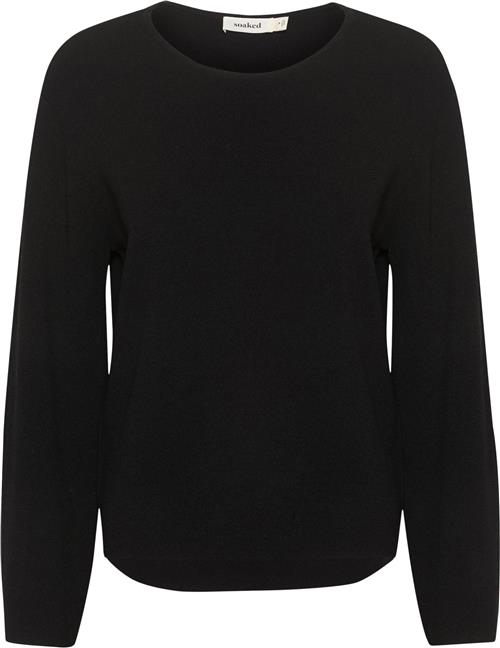 Soaked in Luxury Slindianna Pullover LS Kvinde Black Sweaters Loose Fit Str S - hos Magasin