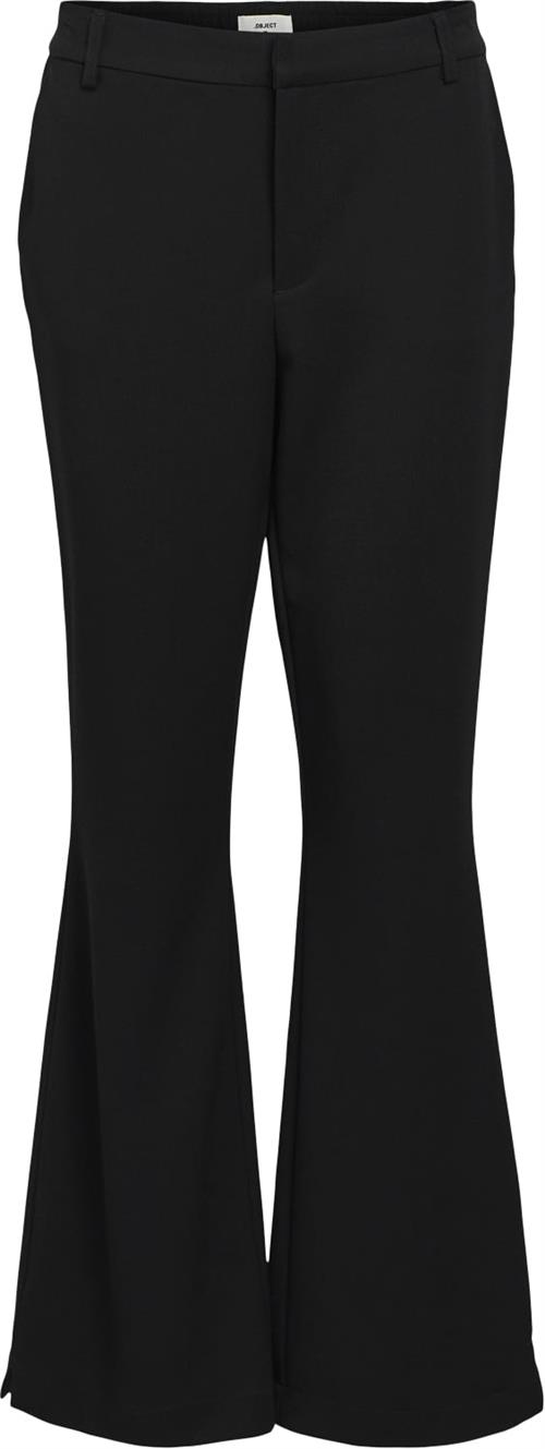 Object Objlisa MW Flared Pants Noos Kvinde Black Flare Bukser Str 42 - hos Magasin