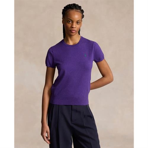 Se Polo Ralph Lauren 2/50 Pima Cottonssl-plo Kvinde Morgan Purple Heather Sweaters Str S - hos Magasin ved Magasin