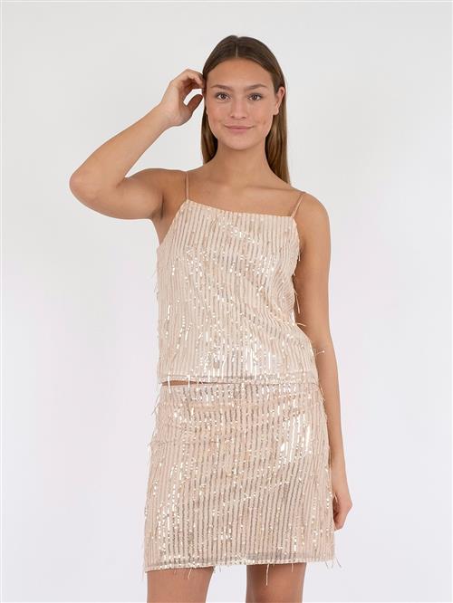 Neo Noir Reganna Sequins Top Kvinde Rose Gold Tanktoppe Str 42 - hos Magasin