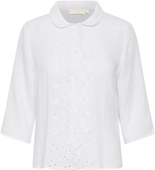 Karen by Simonsen Henrykb Shirt Kvinde Egret Kortærmede Skjorter Relaxed Fit Str 34 - hos Magasin