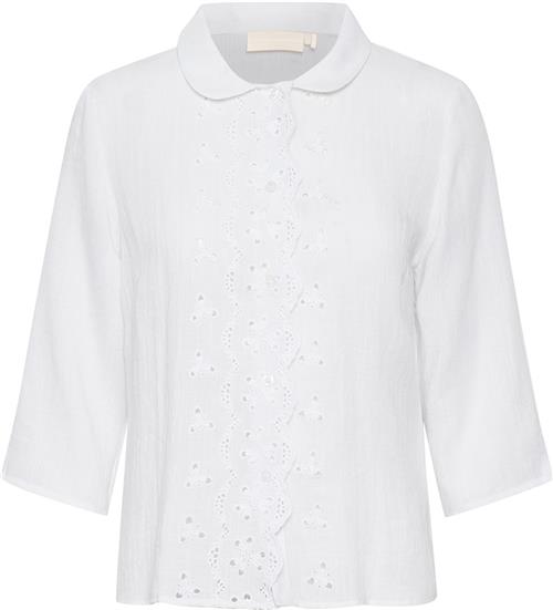 Se Karen by Simonsen Henrykb Shirt Kvinde Egret Kortærmede Skjorter Relaxed Fit Str 38 - hos Magasin ved Magasin