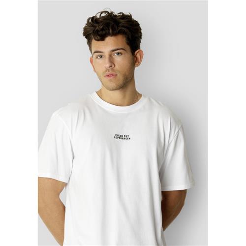 Clean Cut Copenhagen Cohen Brushed Tee SS Mand White Kortærmede T-shirts Str L - Bomuld hos Magasin