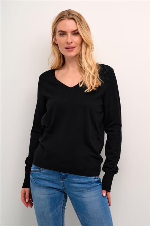 Cream Crdela Knit Pullover Kvinde Pitch Black Sweaters Str XL - hos Magasin