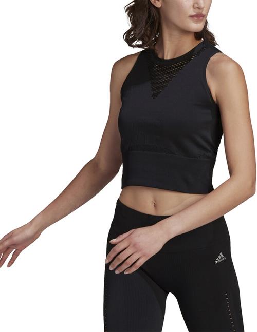 Se adidas Aeroknit Crop Løbetop XL - Tanktoppe Polyester hos Magasin ved Magasin