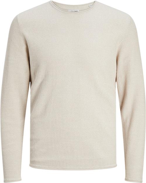 Se Jack & Jones Jjecooper Knit Crew Neck Noos Mand Oatmeal/melange Sweaters Str L - hos Magasin ved Magasin