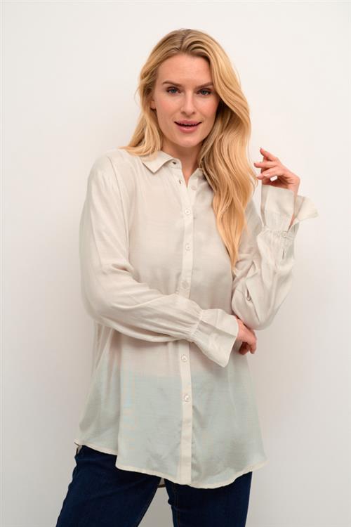 Cream Crarina Shirt Kvinde Ancient Scroll Langærmede Skjorter Str 38 - hos Magasin