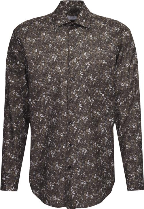 Seidensticker Business Shirt Regular Long Sleeve Kentcollar Print Mand Grey Langærmede Skjorter Str 44 - Bomuld hos Magasin