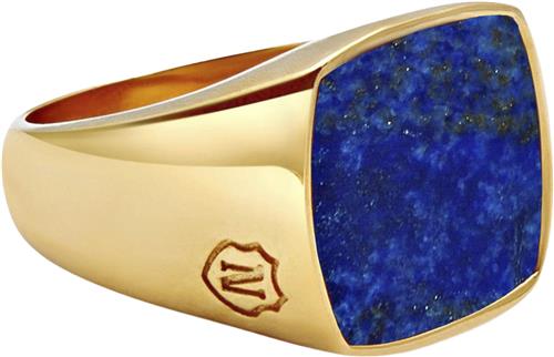 Nialaya Men's Gold Plated Signet Ring With Blue Lapis 11 - Ringe hos Magasin