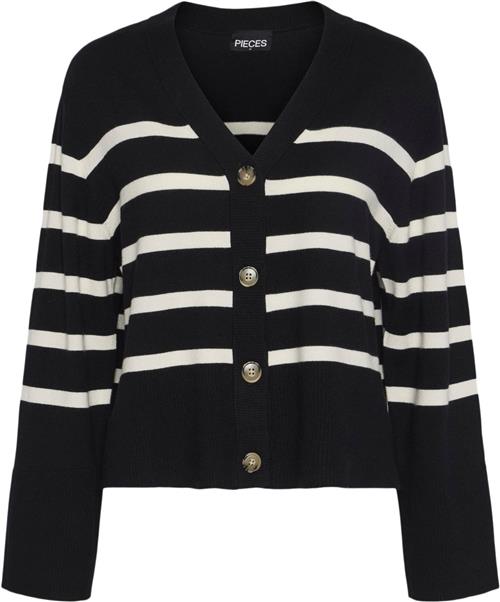 Pieces Pcsia LS Cardigan Noos BC Kvinde Striber/tern Cardigans Str XS - hos Magasin