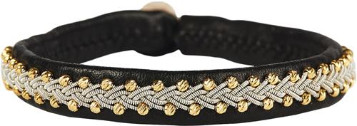 BeChristensen Inga Facet Gold Beads Black 17 cm S - Kædearmbånd Med Vedhæng hos Magasin