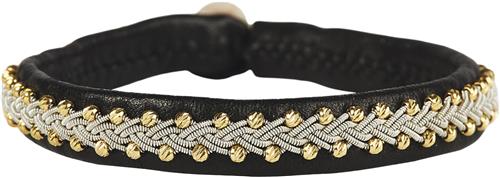 BeChristensen Inga Facet Gold Beads Black 17 cm M - Kædearmbånd Med Vedhæng hos Magasin