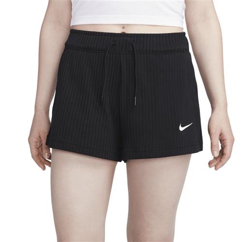 Nike Highwaisted Ribbed Jersey Shorts Kvinde Sail/black Sweatshorts Str S - Bomuld hos Magasin