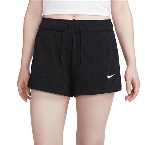 Nike Highwaisted Ribbed Jersey Shorts Kvinde Sail/black Sweatshorts Str M - Bomuld hos Magasin