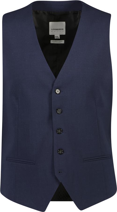 Lindbergh Mens Waistcoat for Suit Mand Blue Mel Veste Str 52 - hos Magasin