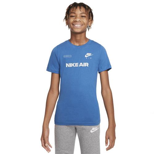 Se Nike Nike AIR BIG Kids' (Boys') TS Str 128-137 / S - Blue Kortærmede T-shirts Bomuld hos Magasin ved Magasin