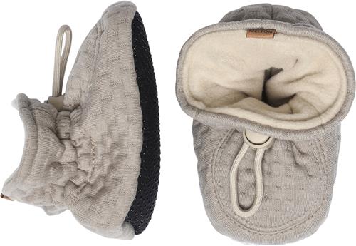 Melton Textile Slippers w. Structure Beige Melange Hjemmesko Str 22/23 - Polyester hos Magasin