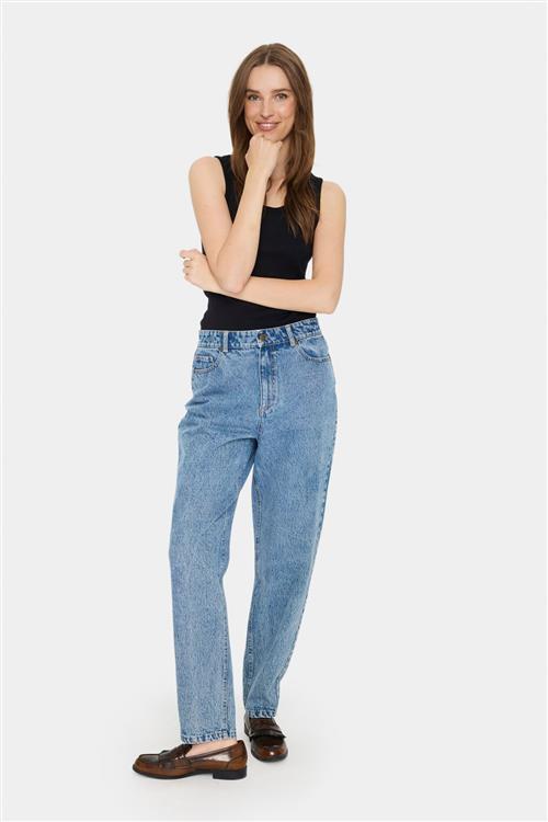 Saint Tropez Gabisz Denim Pants Kvinde Lyseblå Straight Jeans Regular Fit Str S Denim - hos Magasin