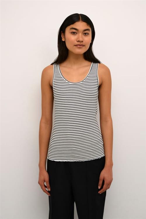 Se Karen by Simonsen Candacekb Striped Tank Top Kvinde Egret/night Sky Stripe Tanktoppe Regular Fit Str L - hos Magasin ved Magasin