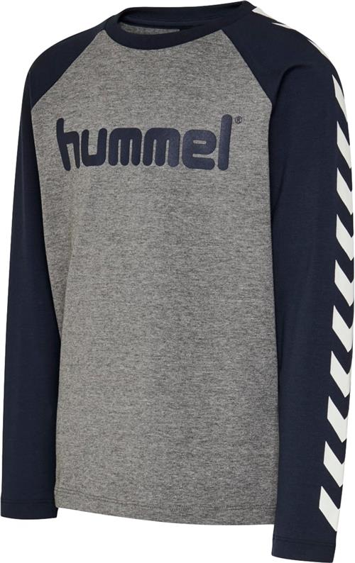 Hummel Hmlboys Tshirt L/S Str 9 år / 134 cm - Blå Langærmede T-shirts hos Magasin