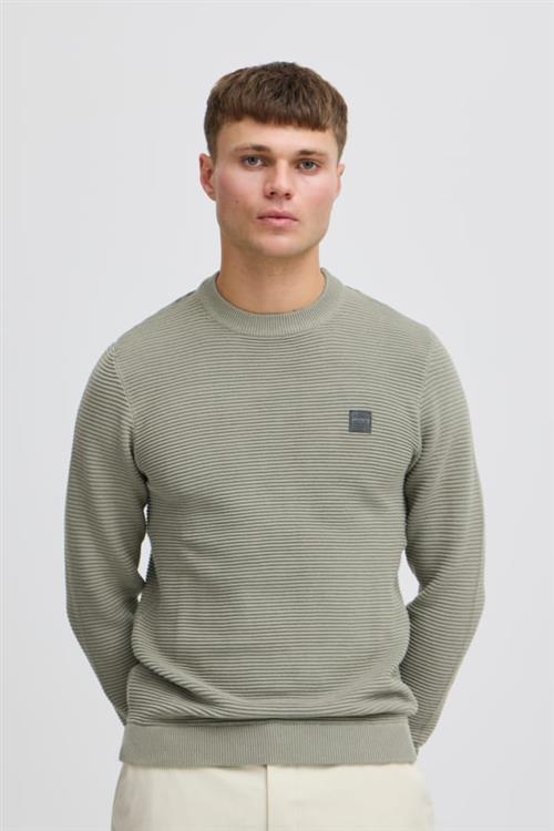 !Solid Sdvalencia Structure Crew Neck With Mand Vetiver Sweaters Regular Fit Str M - hos Magasin