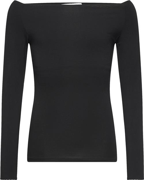 Se Rosemunde Viscose Long Sleeve off Shoulder top Str 164 Piger - Sort Langærmede T-shirts hos Magasin ved Magasin